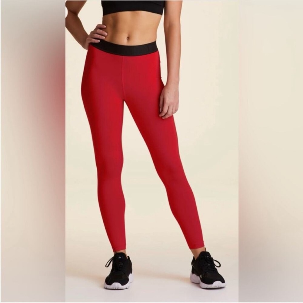 Red High-Waisted Leggings